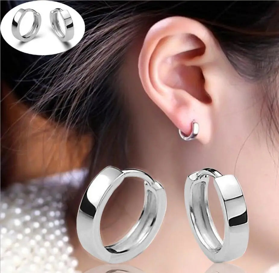 925 Sterling Silver Fashion Ultra-small Ear Bone Arc-shaped Ear Ring Mini Circle Ear Buckle Simple Wild Trend Women Men Ear Jewe