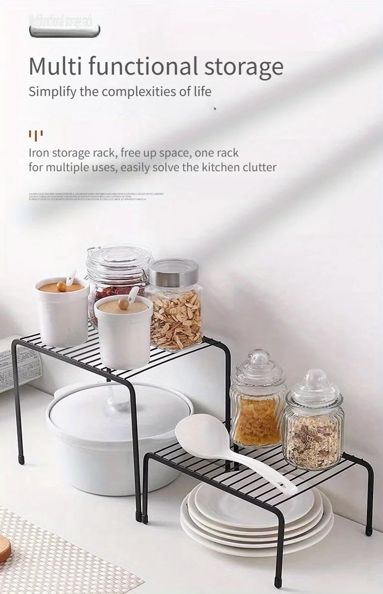Kitchen Storage Rack, Wrought Iron Seasoning Rack, Countertop Sink, Floor-Standing Bowl and Plate Storage Rack