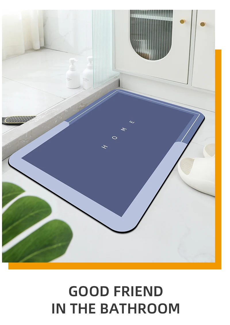 Bathroom Floor Mat, Soft Diatomaceous Mud, Absorbent Quick Drying Carpet, Diatomaceous Earth Anti Slip Mat, Door Mat