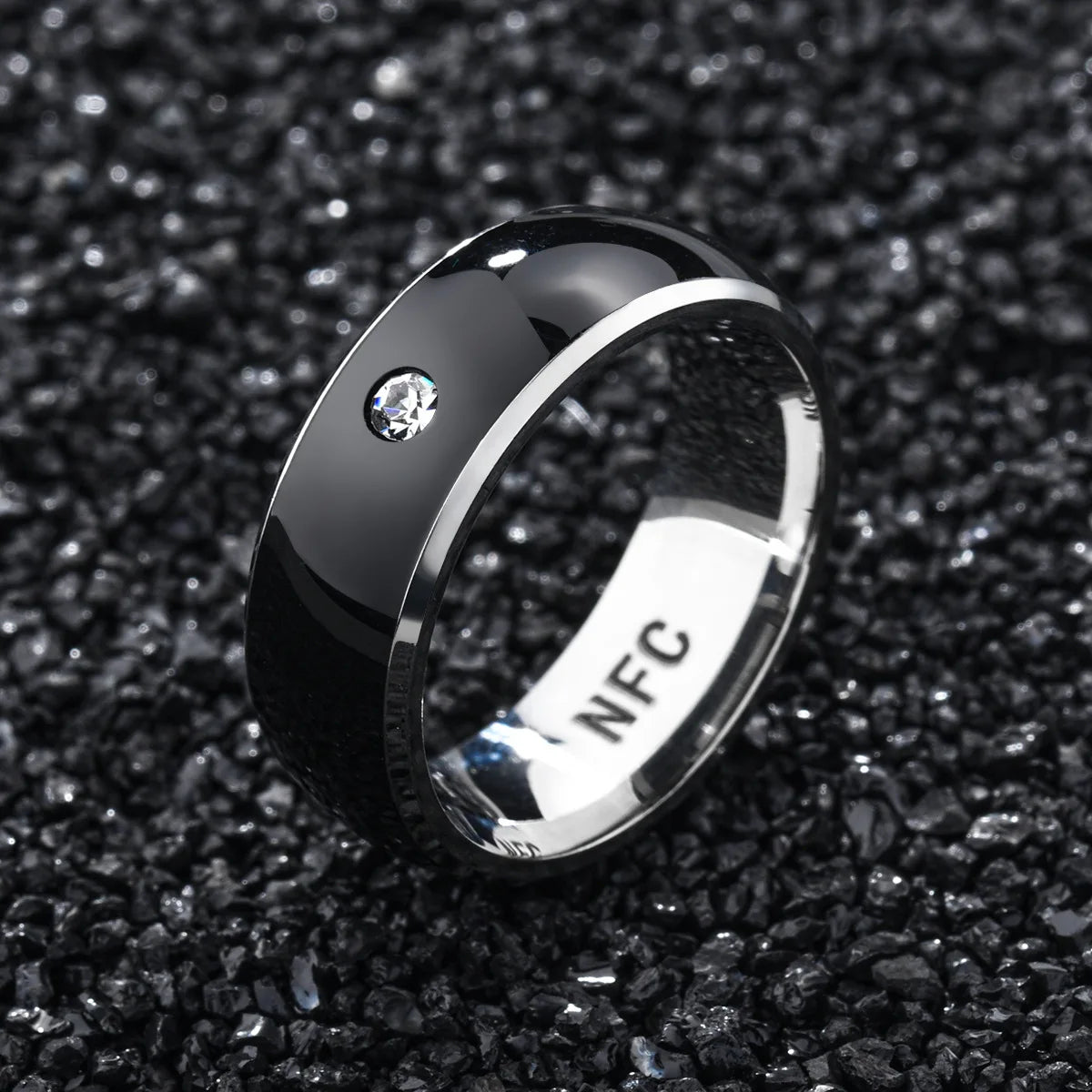 New Technology Source NFC Ring Black Technology Stainless Steel Jewelry NFC Smart Ring Wholesale