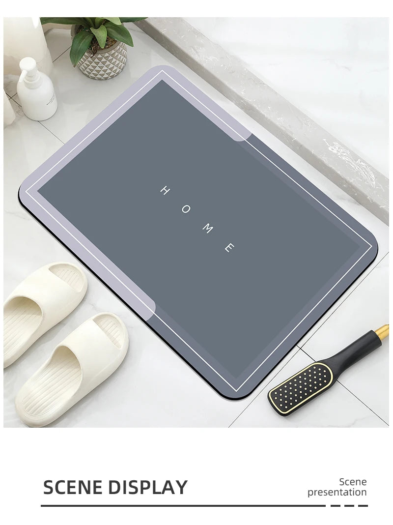 Bathroom Floor Mat, Soft Diatomaceous Mud, Absorbent Quick Drying Carpet, Diatomaceous Earth Anti Slip Mat, Door Mat