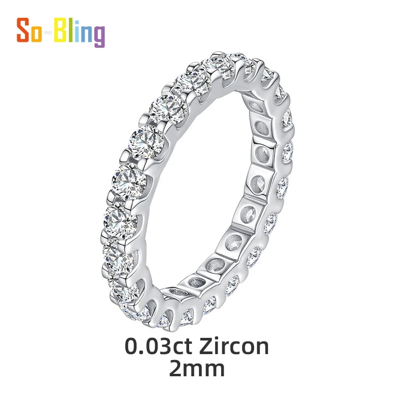 So-Bling S925 Sterling Silver Rings For Women Elegant Fine Cubic Zirconia Ring Bridal Wedding Engagement Women Trendy Jewelry