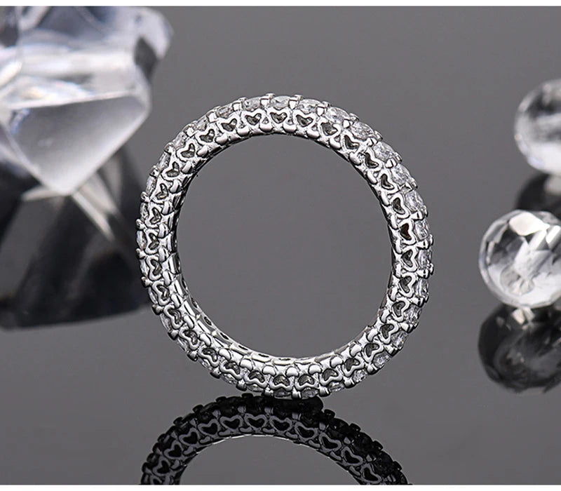 So-Bling S925 Sterling Silver Rings For Women Elegant Fine Cubic Zirconia Ring Bridal Wedding Engagement Women Trendy Jewelry