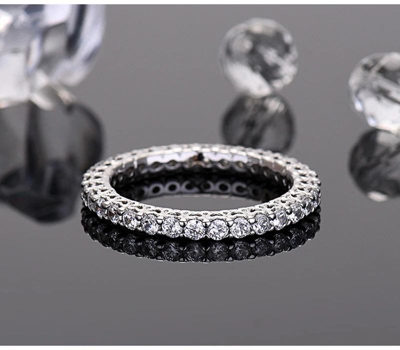So-Bling S925 Sterling Silver Rings For Women Elegant Fine Cubic Zirconia Ring Bridal Wedding Engagement Women Trendy Jewelry