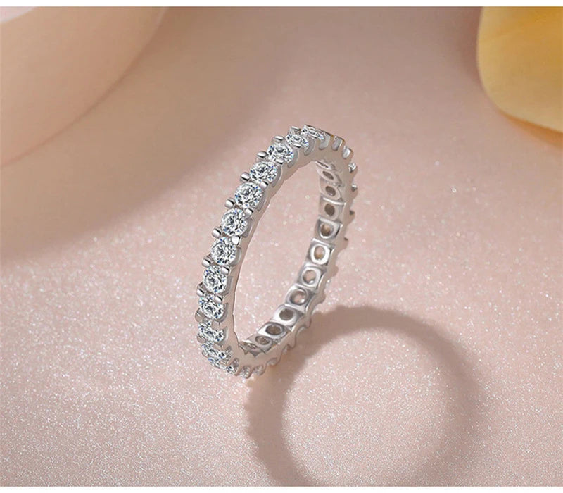 So-Bling S925 Sterling Silver Rings For Women Elegant Fine Cubic Zirconia Ring Bridal Wedding Engagement Women Trendy Jewelry