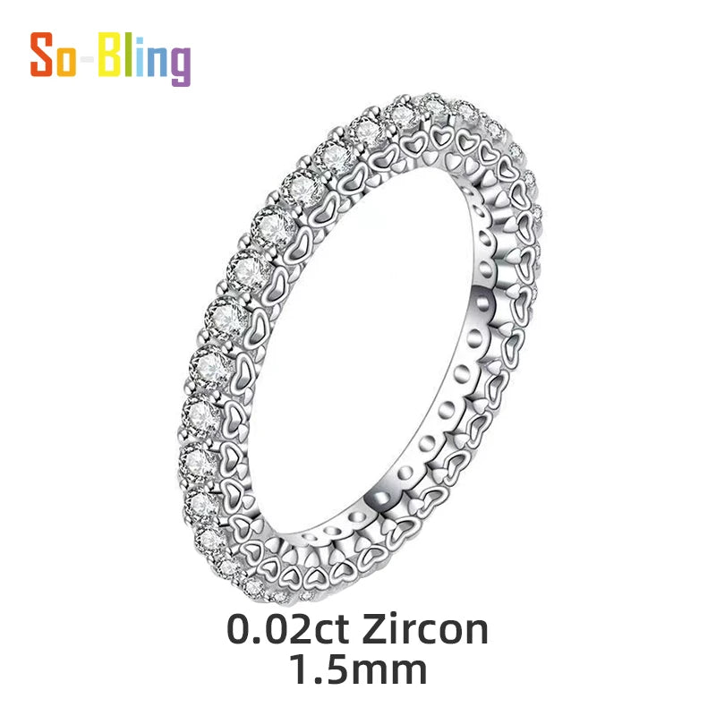 So-Bling S925 Sterling Silver Rings For Women Elegant Fine Cubic Zirconia Ring Bridal Wedding Engagement Women Trendy Jewelry