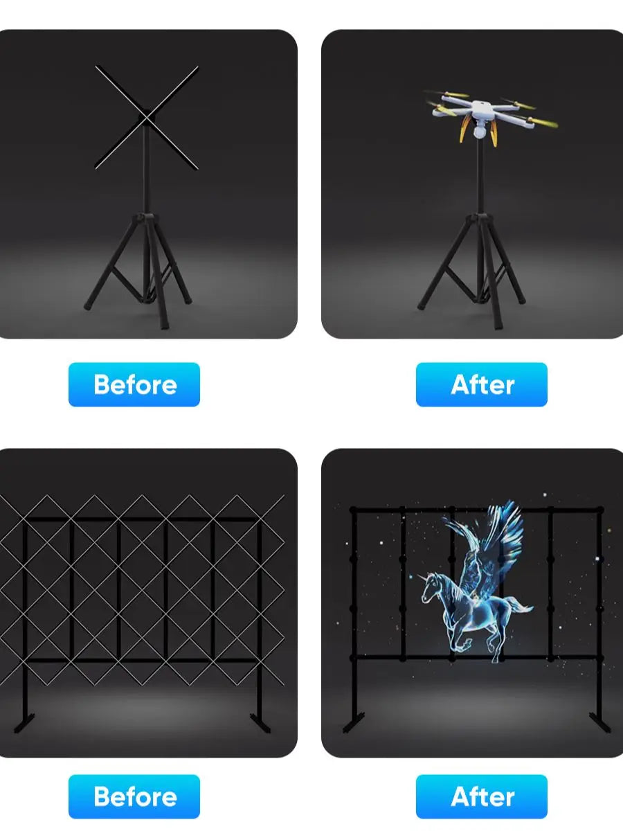 COEUS 65CM 4 Blades Advertising Display Technology Holographic LED Fan Billboard 3D Hologram Pictures Video Technology Projector