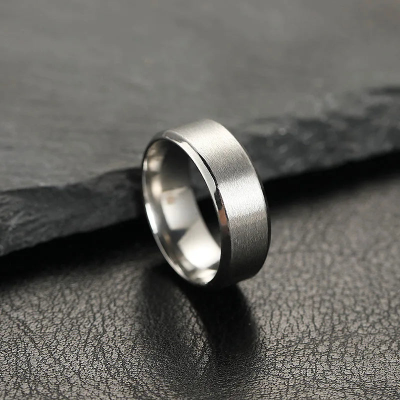 Stainless Steel Rings for Men, Colors: Black Golden Silvery Color, US Sizes 6-13, Men's Simple Band Rings