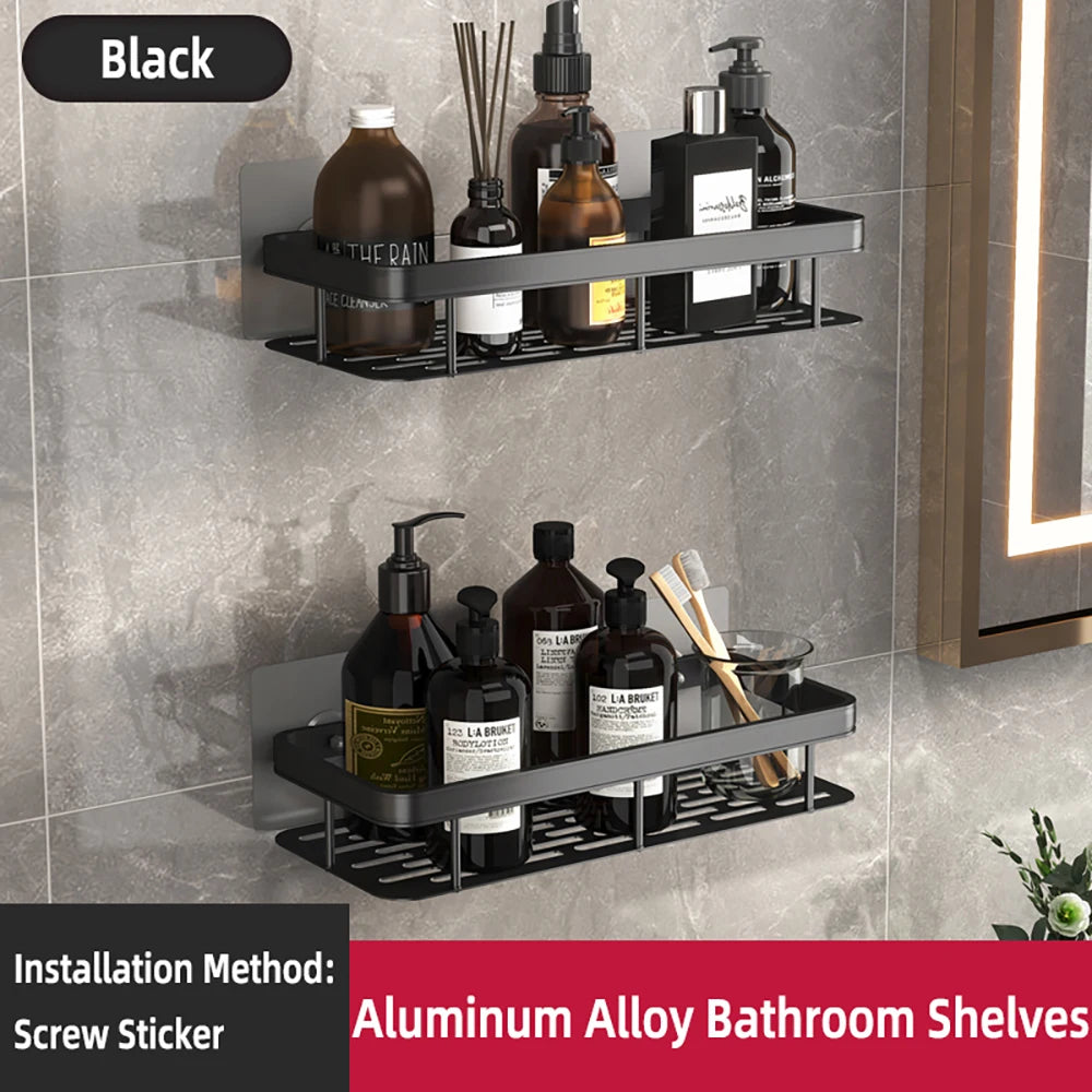 Bathroom Shelf Bathroom Towel Rack Shelves Wall Shower  Shampoo Rack No Drill Shelf Bathroom Tripod Storage Rack