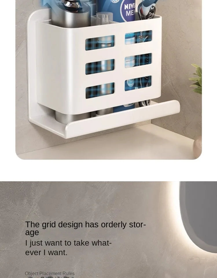Bathroom Shelves Multifunctional Washbasin Storage Tube Toothbrush Razor Storage Rack Wall-mounted Bathroom Supplies