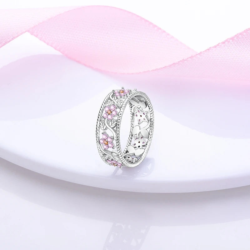 Rings Original 925 Sterling Silver Rings Bow Heart Sun Moon Star Zircon Rings For Women Jewelry Birthday Anniversary Gifts