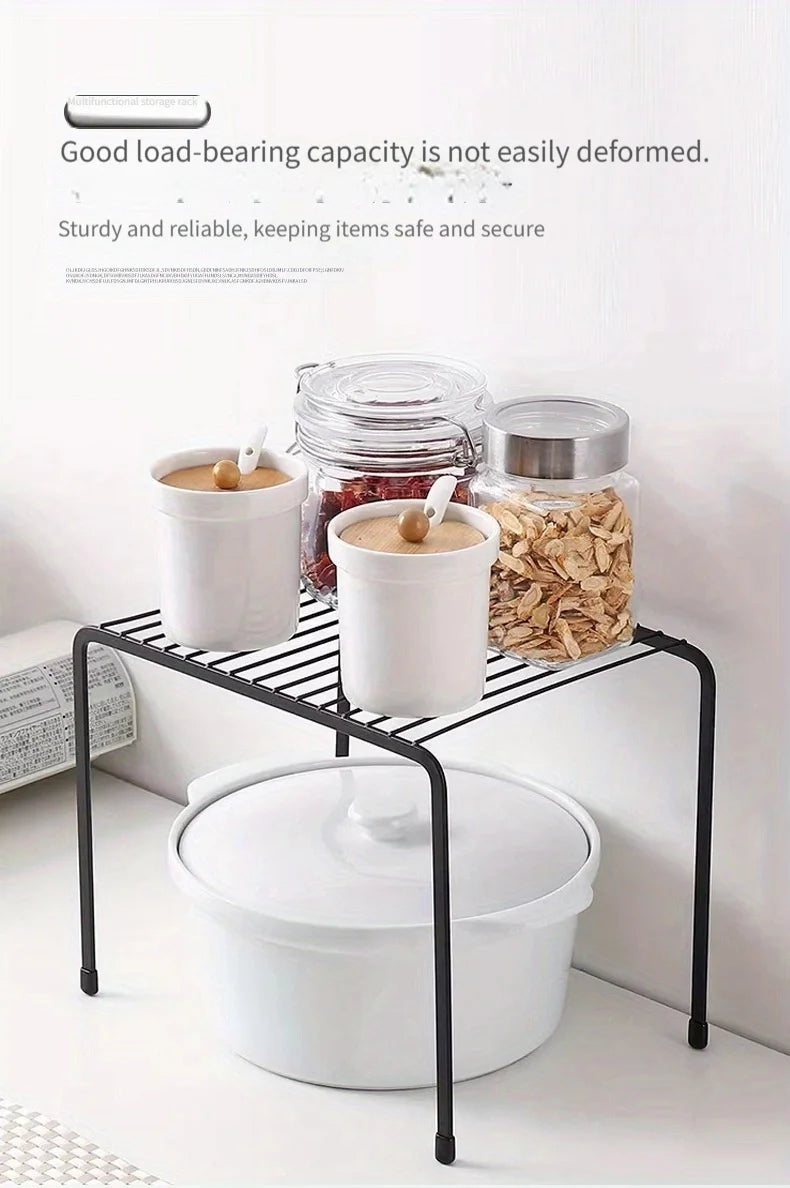 Kitchen Storage Rack, Wrought Iron Seasoning Rack, Countertop Sink, Floor-Standing Bowl and Plate Storage Rack