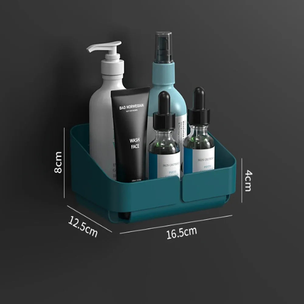 Bathroom  Kitchen Convenience Rack Shelf Makeup Storage Organizer Cosmetics Shampoo Rack Shower Shelf Wall Spice No Drilling