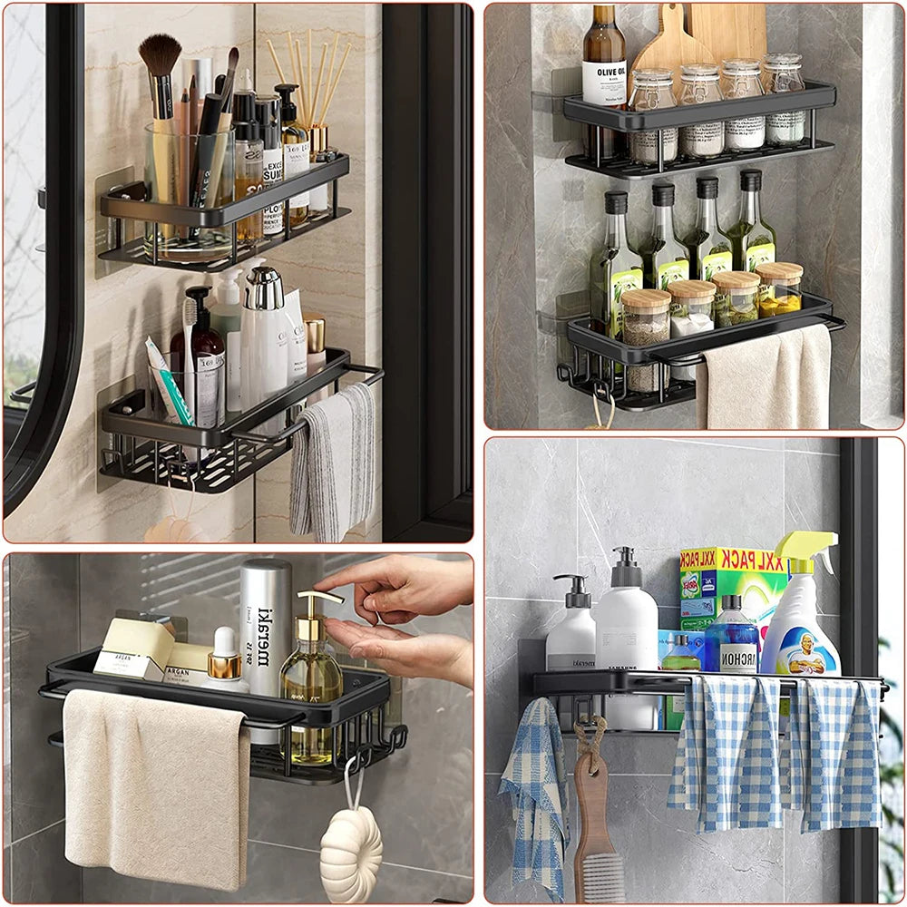 Bathroom Shelf Bathroom Towel Rack Shelves Wall Shower  Shampoo Rack No Drill Shelf Bathroom Tripod Storage Rack