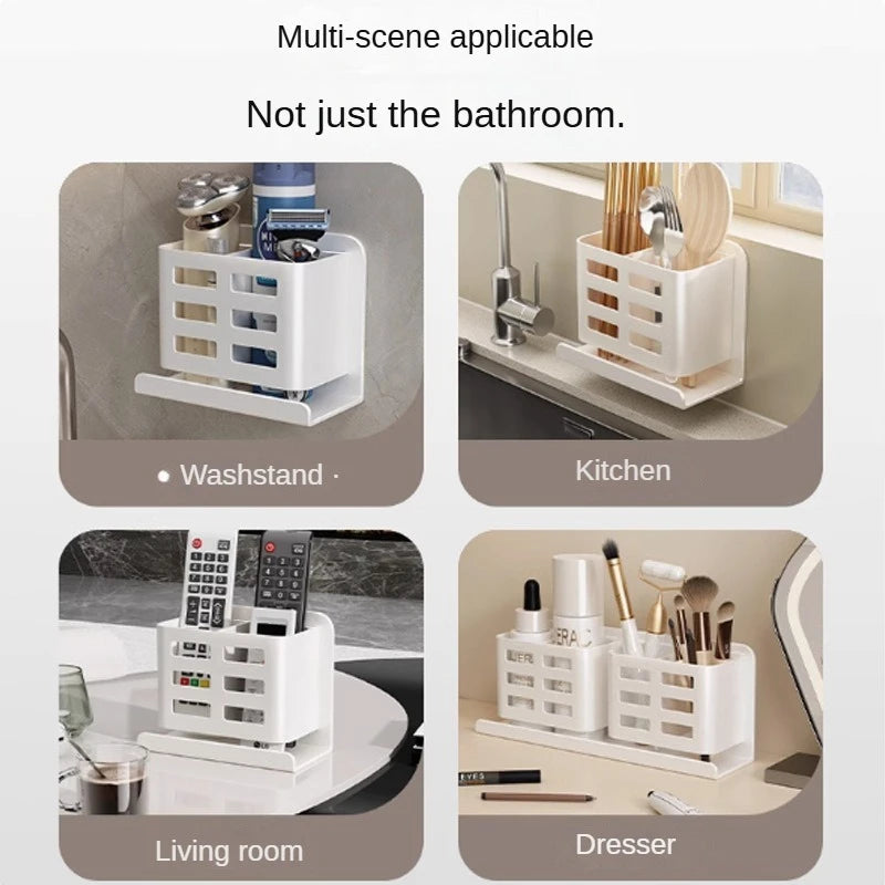 Bathroom Shelves Multifunctional Washbasin Storage Tube Toothbrush Razor Storage Rack Wall-mounted Bathroom Supplies