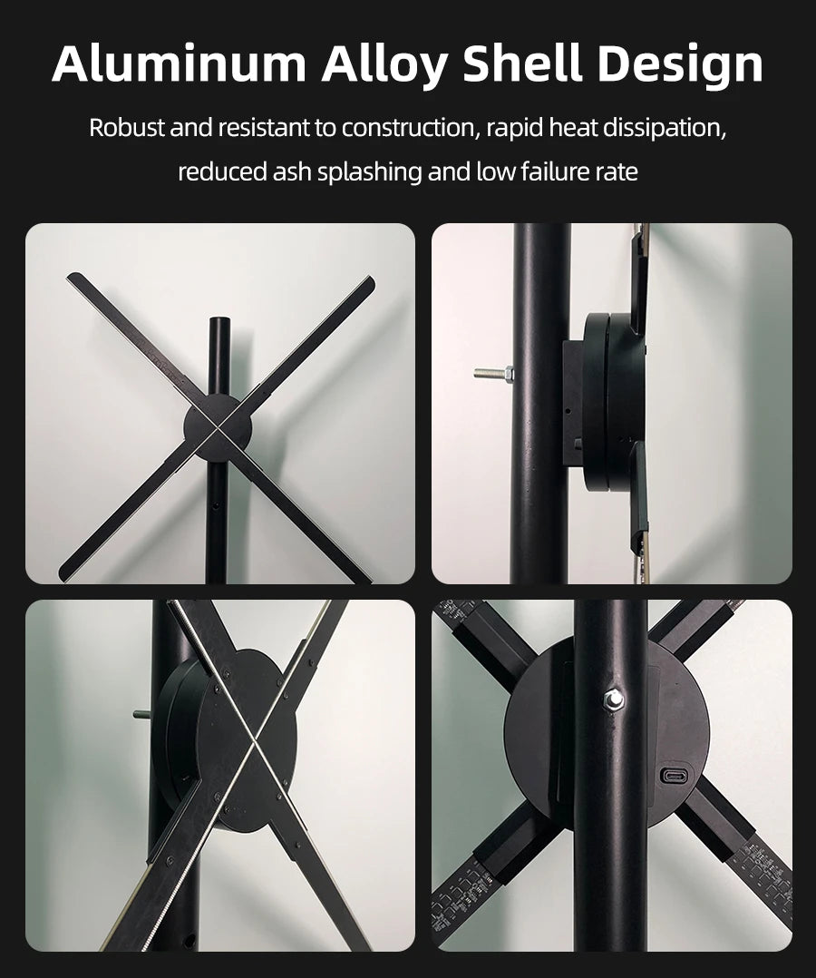 COEUS 65CM 4 Blades Advertising Display Technology Holographic LED Fan Billboard 3D Hologram Pictures Video Technology Projector