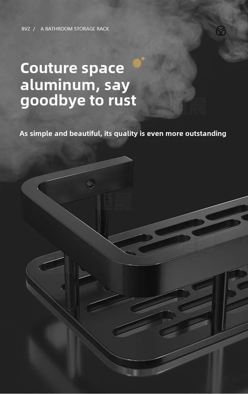 Bathroom Shelf Kitchen Storage Organizer Aluminum Alloy Shampoo Rack Shower Shelf Bathroom Accessories No Drill Toilet Bath Shel