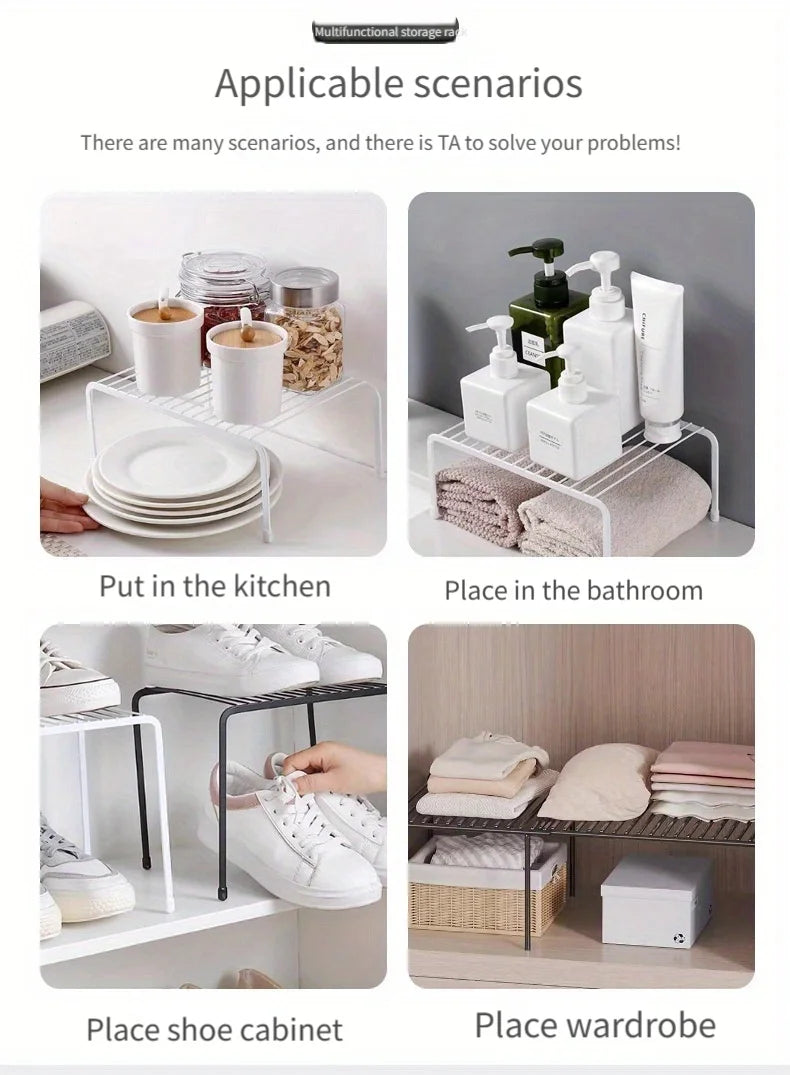 Kitchen Storage Rack, Wrought Iron Seasoning Rack, Countertop Sink, Floor-Standing Bowl and Plate Storage Rack