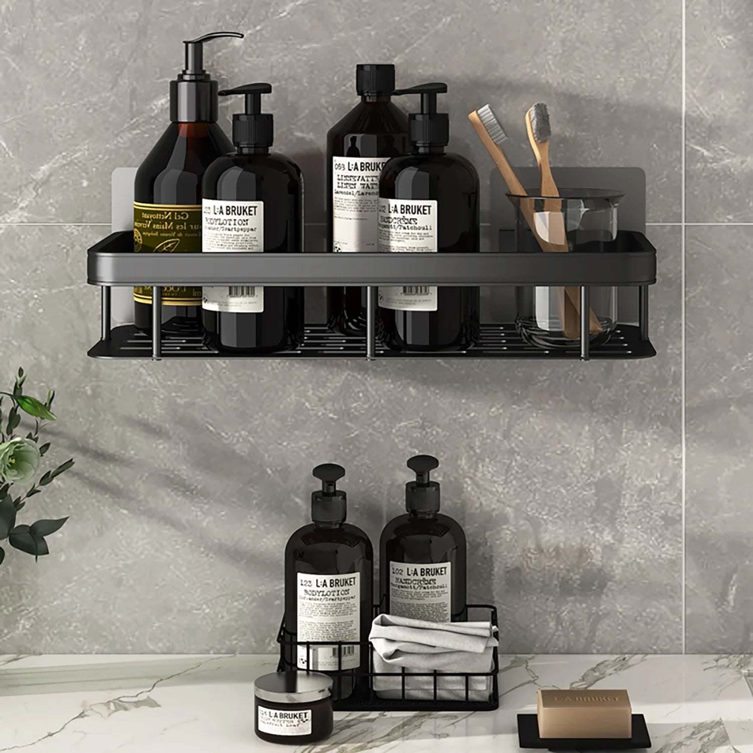 Bathroom Shelf Bathroom Towel Rack Shelves Wall Shower  Shampoo Rack No Drill Shelf Bathroom Tripod Storage Rack