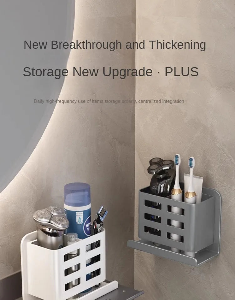 Bathroom Shelves Multifunctional Washbasin Storage Tube Toothbrush Razor Storage Rack Wall-mounted Bathroom Supplies