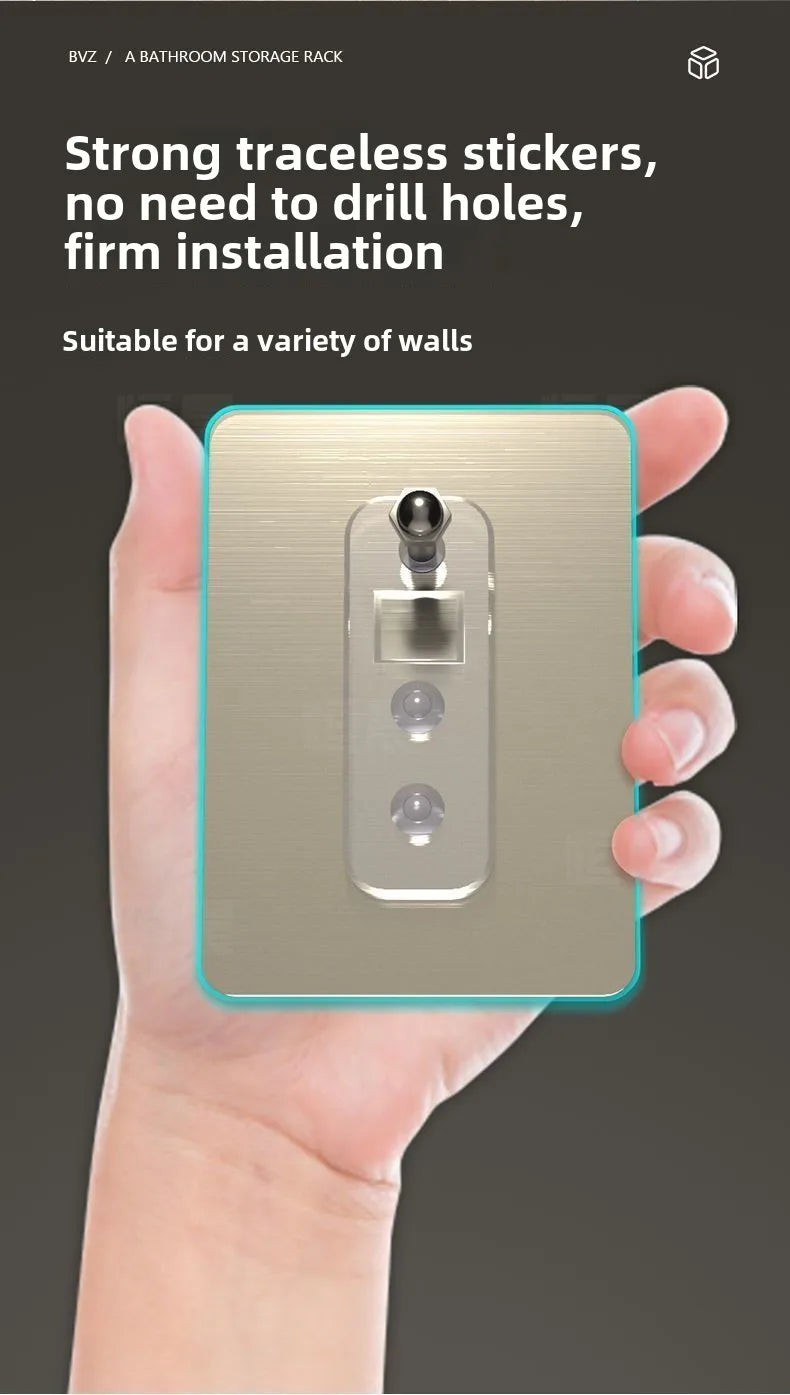 Bathroom Shelf Kitchen Storage Organizer Aluminum Alloy Shampoo Rack Shower Shelf Bathroom Accessories No Drill Toilet Bath Shel