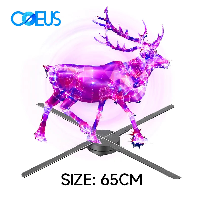 COEUS 65CM 4 Blades Advertising Display Technology Holographic LED Fan Billboard 3D Hologram Pictures Video Technology Projector