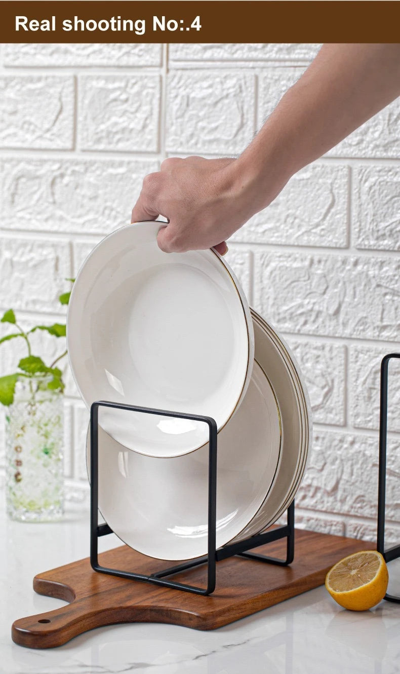 Kitchen Rack Dish Storage Rack Cabinet Dish Rack Dinner Plate Drain Rack Countertop Rack Plate Iron