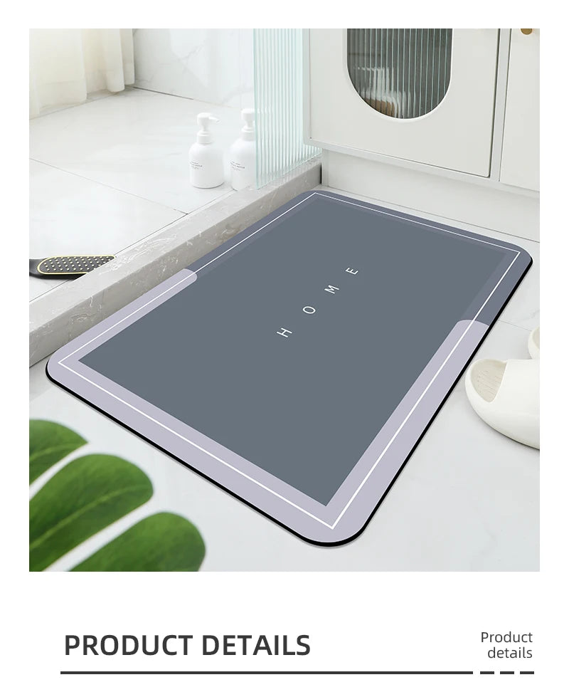 Bathroom Floor Mat, Soft Diatomaceous Mud, Absorbent Quick Drying Carpet, Diatomaceous Earth Anti Slip Mat, Door Mat