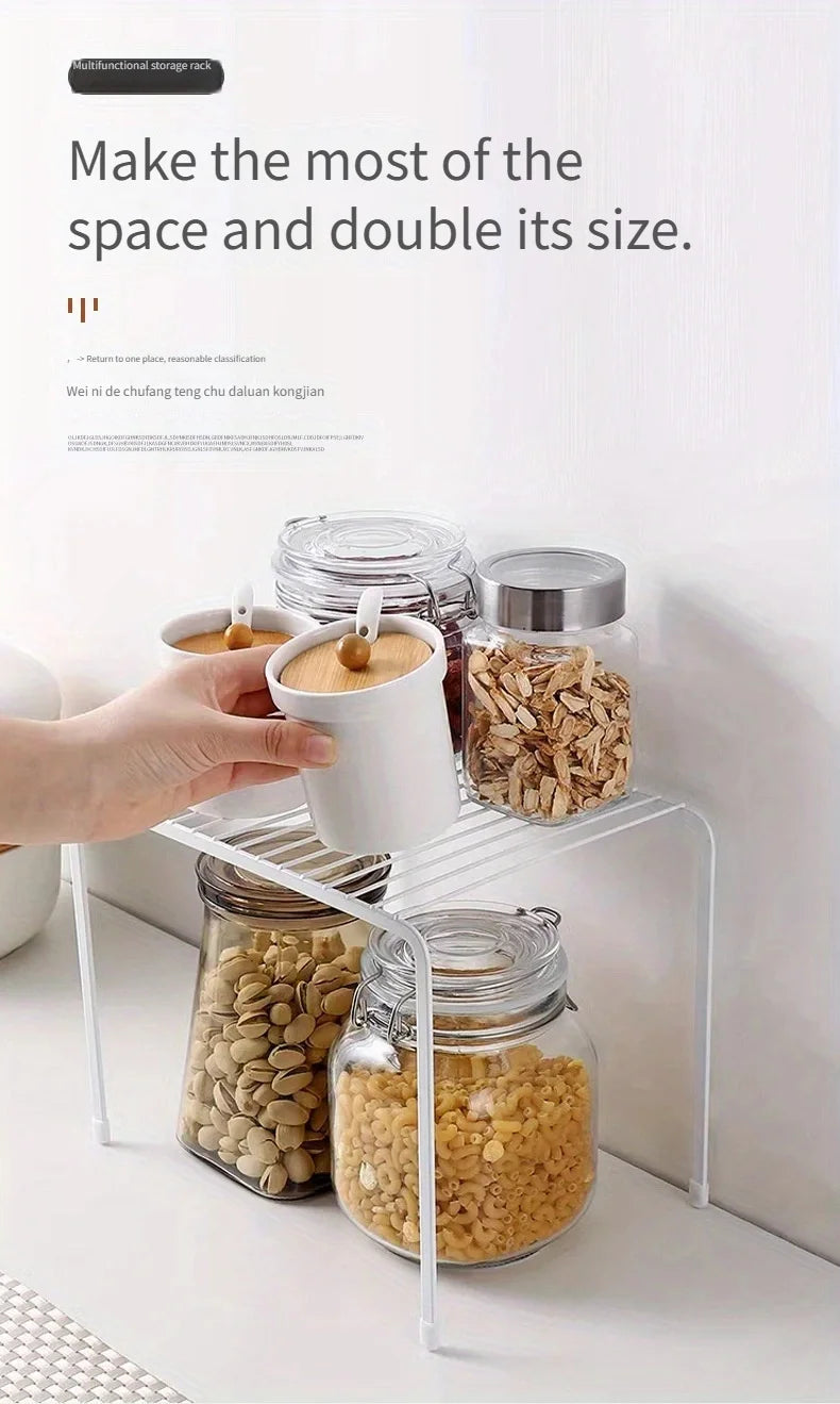 Kitchen Storage Rack, Wrought Iron Seasoning Rack, Countertop Sink, Floor-Standing Bowl and Plate Storage Rack